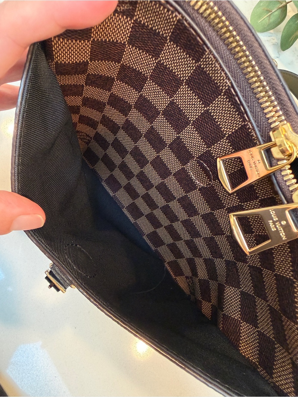 Lous Vuitton Odeon PM in Damier Ebene with Black Trim - Picture 9 of 16